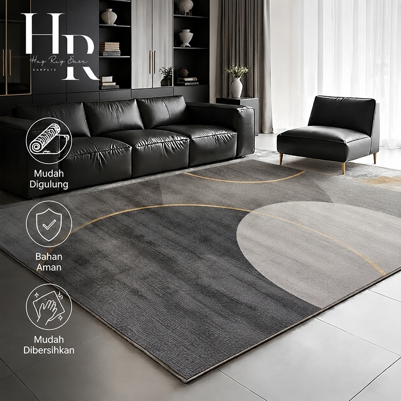 HugRug Ease  160*210 Karpet Mewah Ruang Tamu Karpet Dalam Ruangan Karpet Motif Elegan Home Decor