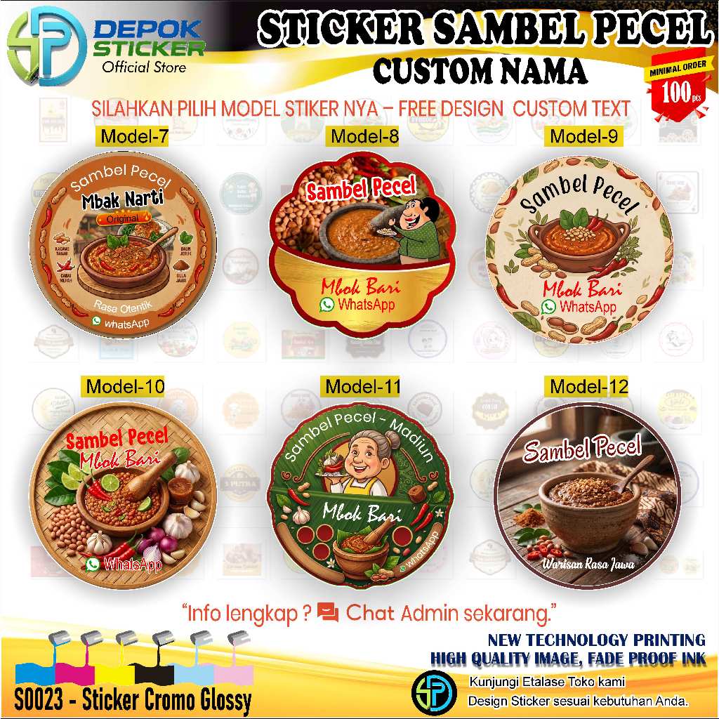 Jual Stiker label sambel pecel custom nama | Shopee Indonesia