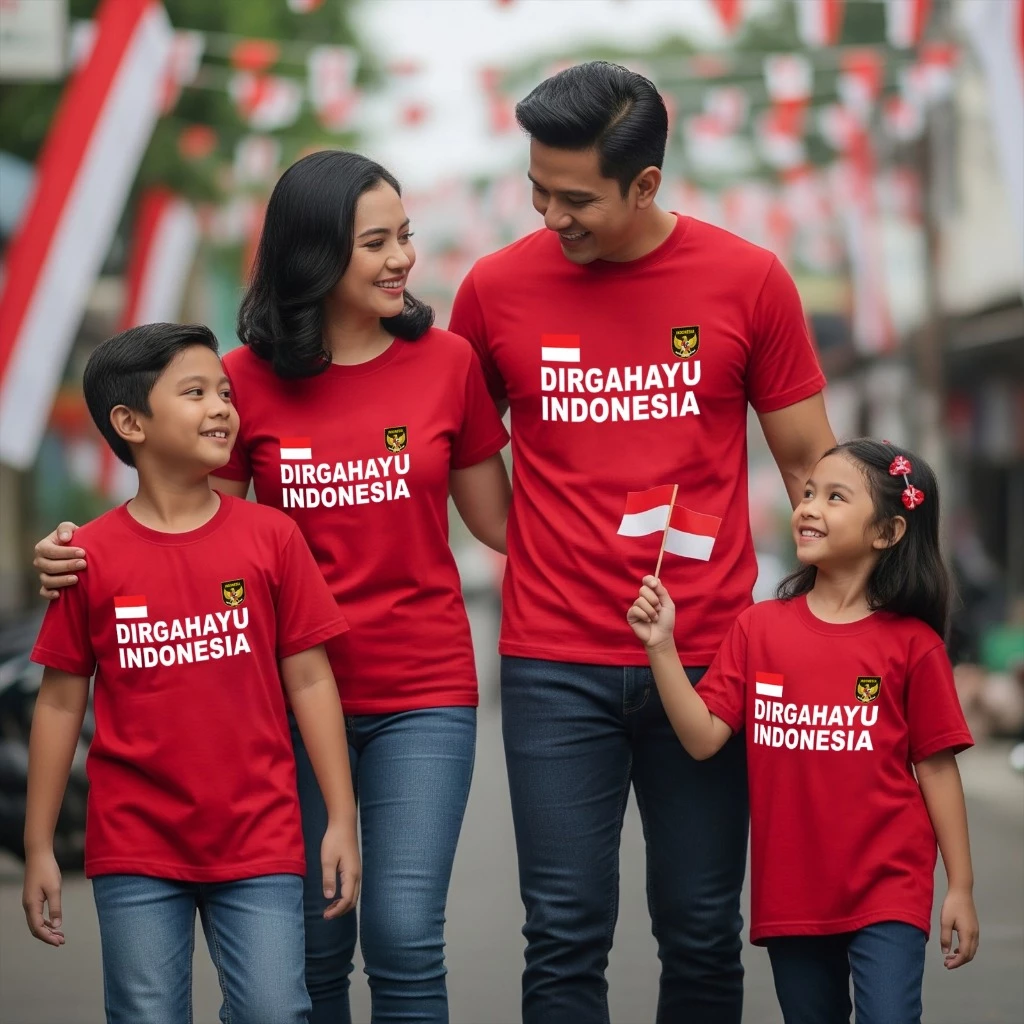 Kaos Kemerdekaan RI 17 Agustus 2026 Family Couple Merah 