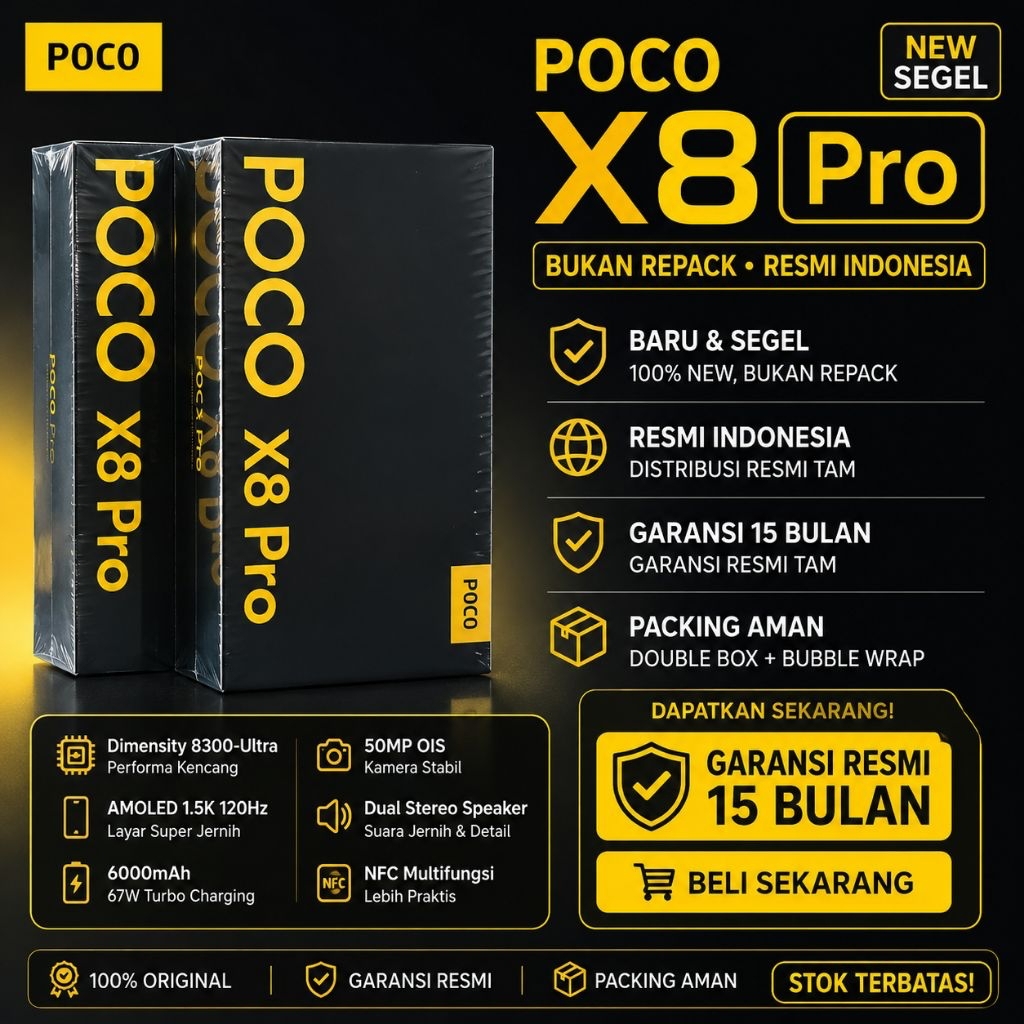 Jual POCO X8 PRO NEW 12/512 SEGEL NO REPACK | Shopee Indonesia