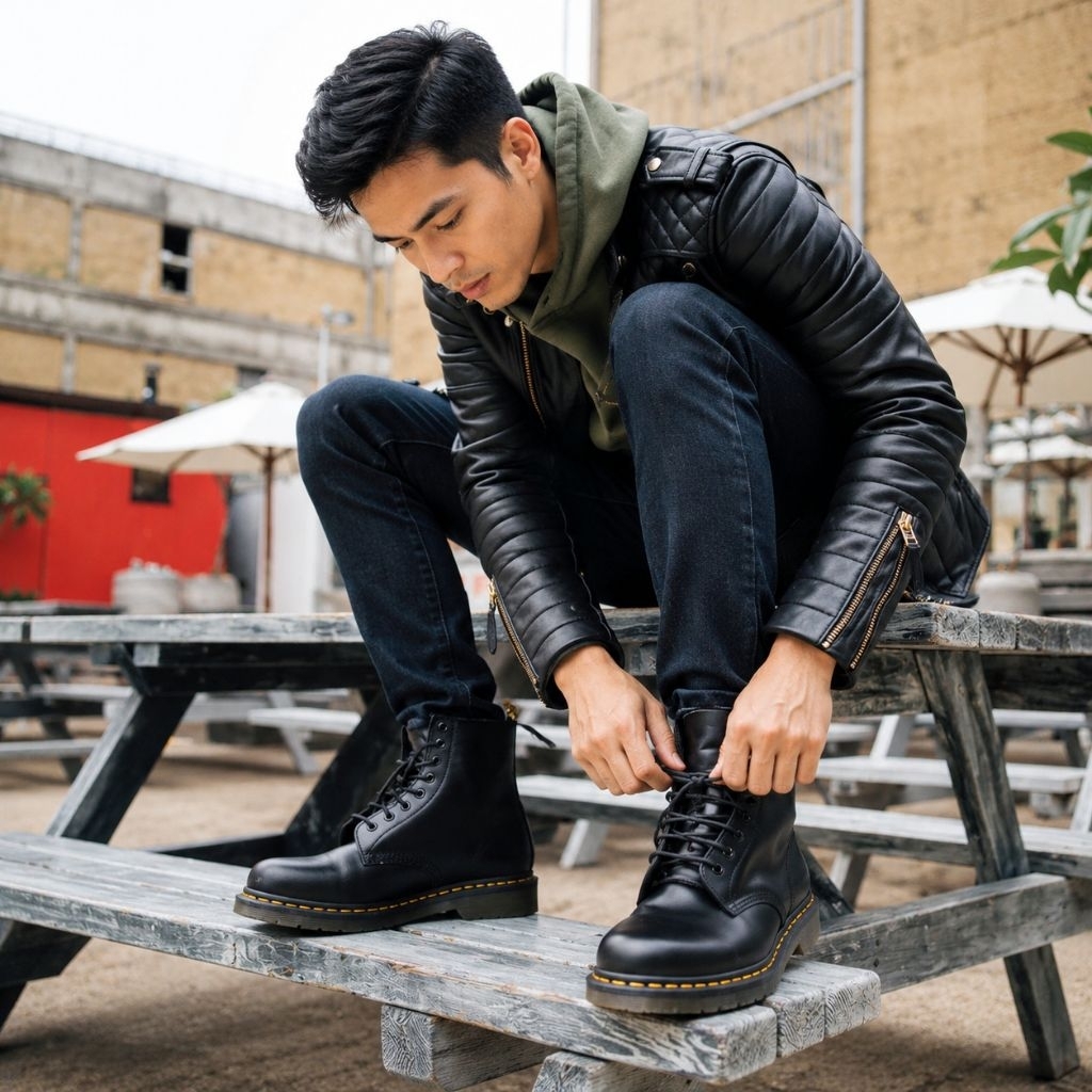Jual Sepatu Boots Docmar 1460 Vegan Black Smooth Premium Faux Leather ...