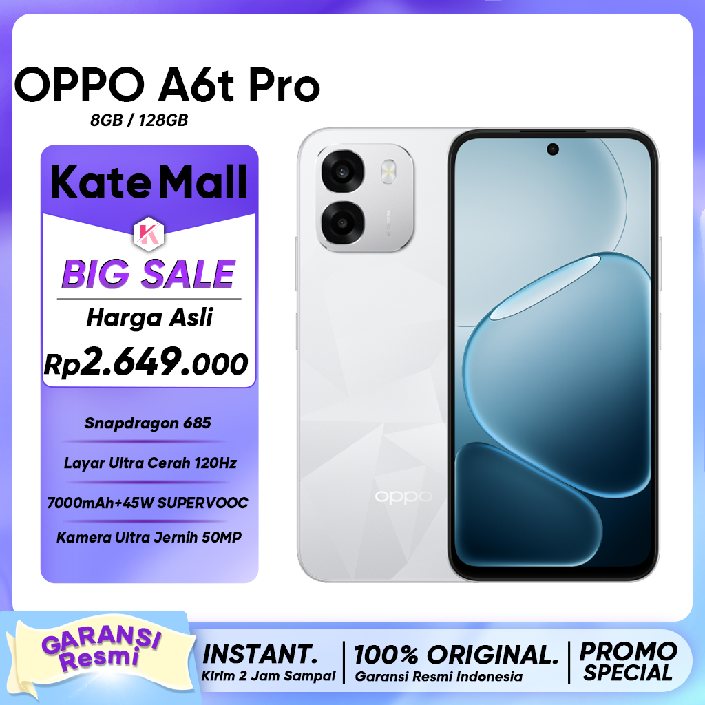 HP OPPO A6t Pro (8/256GB) Snapdragon 685 4G Mobile Platform AI GameBoost 2.0 AI LinkBoost 3.0