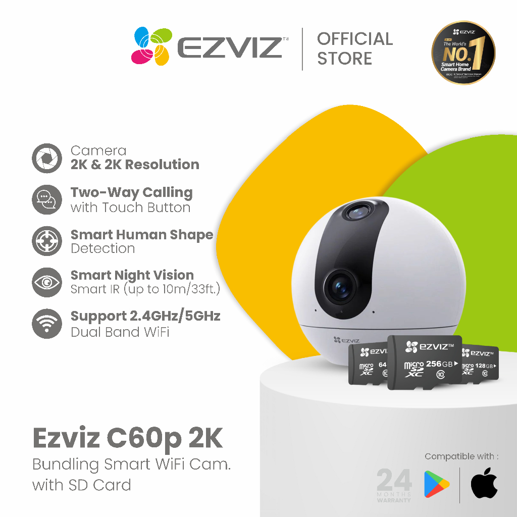 Jual Ezviz C60p Dual Mix 2K&2K Smart Home Wifi Security Dual-Lens IP ...