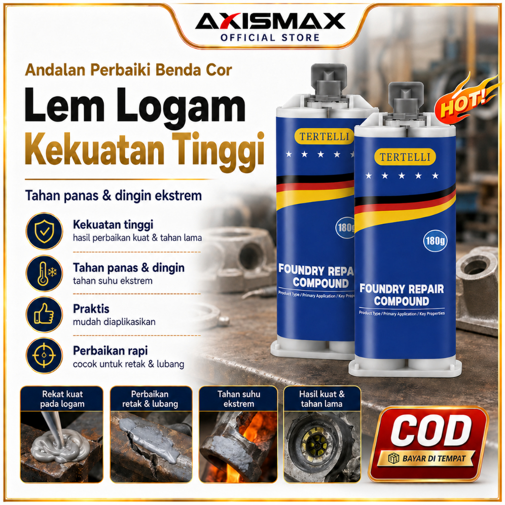 Jual Lem AB Tahan Panas 180ML Lem Cor Epoxy Perbaikan Logam Perekat ...