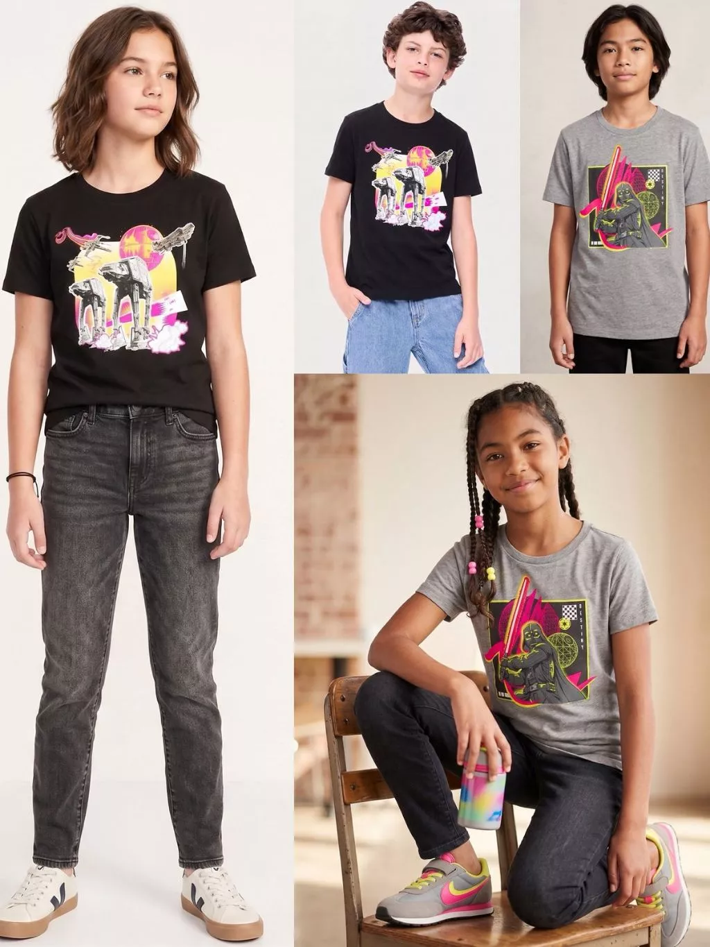 Kaos Lengan Pendek Anak Remaja Unisex OLN Graphic T-Shirt for Kids - 2499