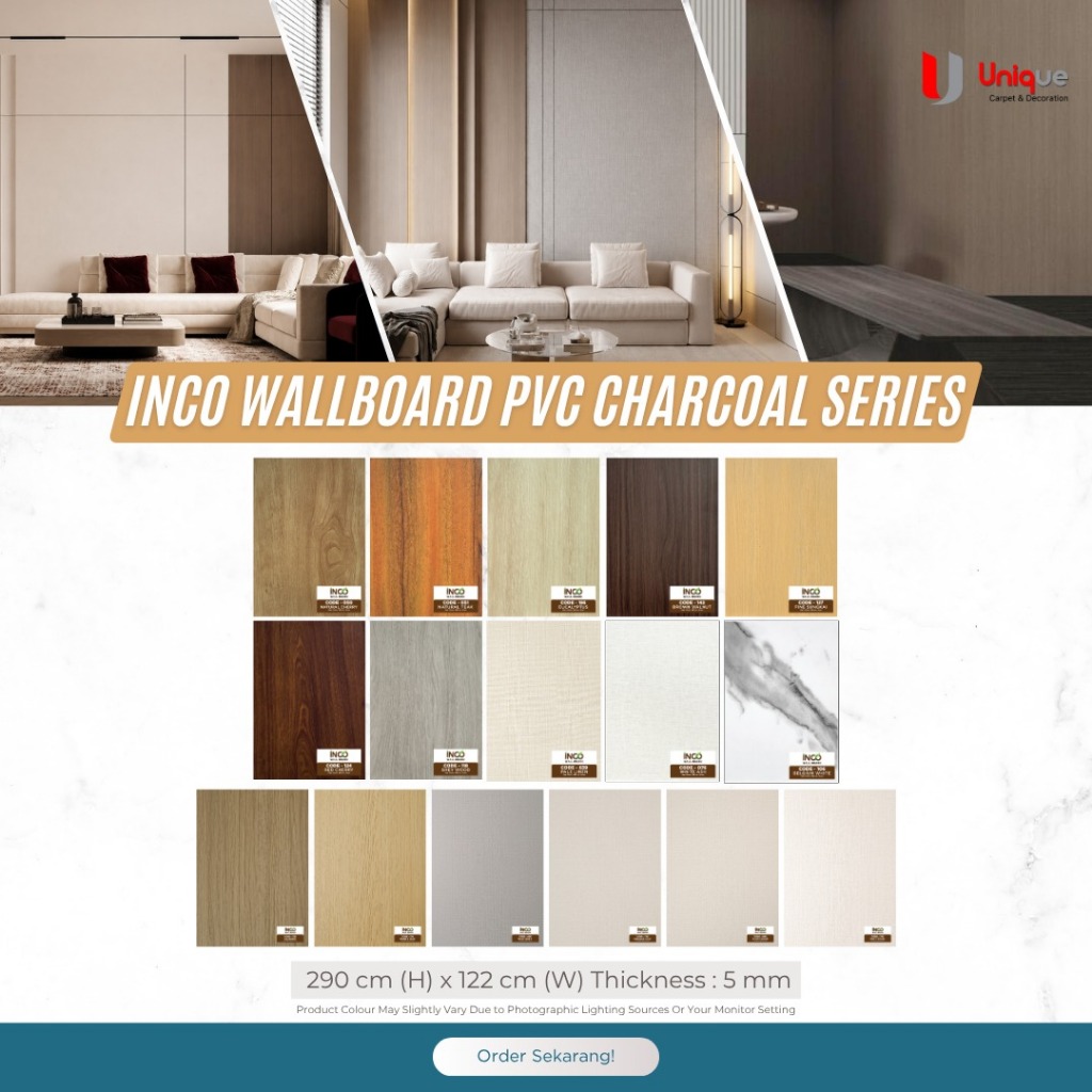Jual INCO Wallboard Charcoal 5mm Wood Series / PVC Papan Dinding Motif ...