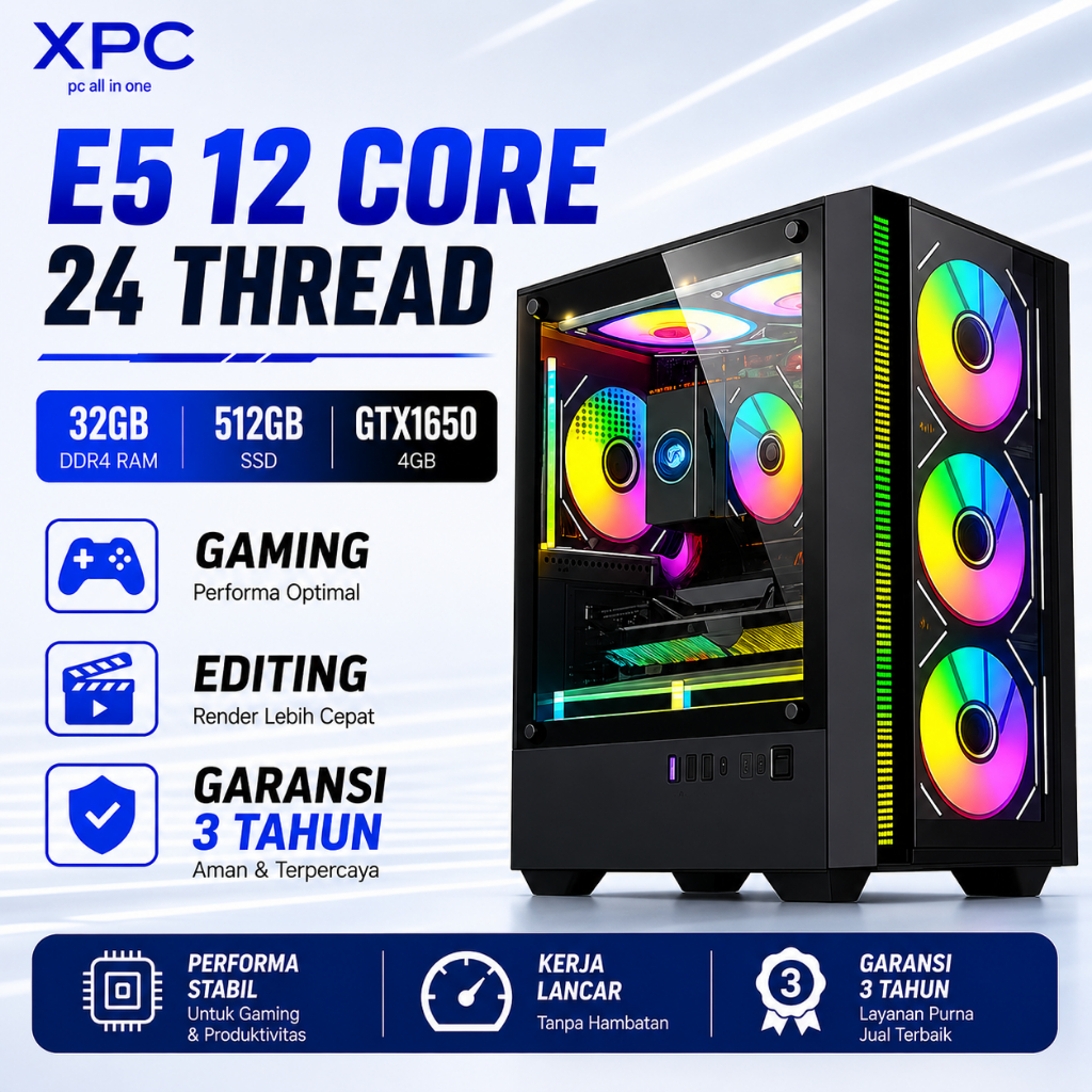 Jual XPC PC gaming full set 12-inti baru, Komputer desktop perakitan ...