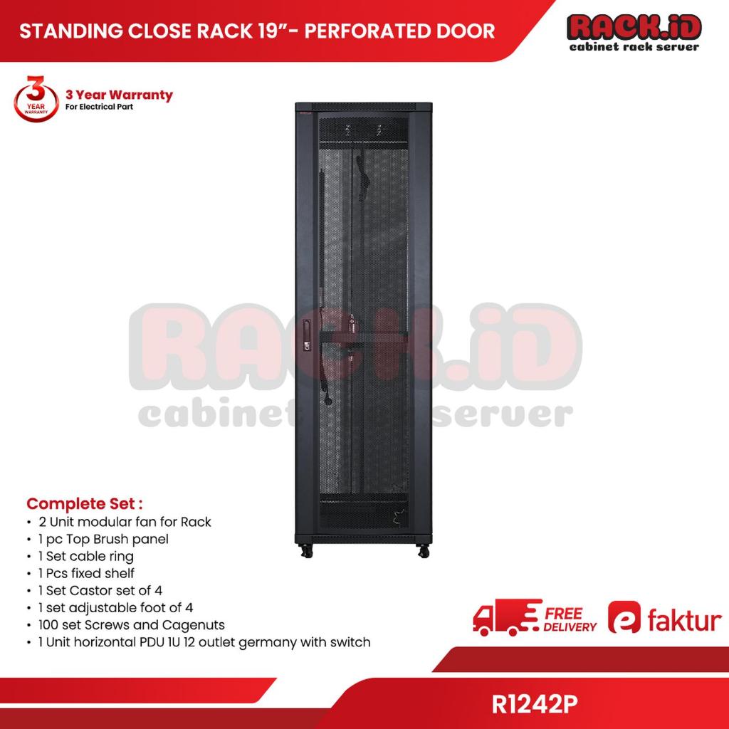 Jual RACK ID Close Rack 42U Depth 1200mm Rak Server Perforated Door ...
