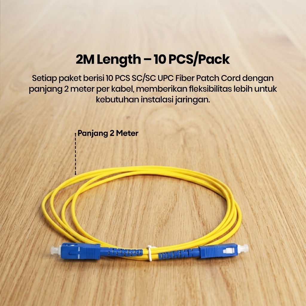 Jual HSAirPo Kabel Fiber Optic Patch Cord Warna Kuning 2M Patch Cord ...