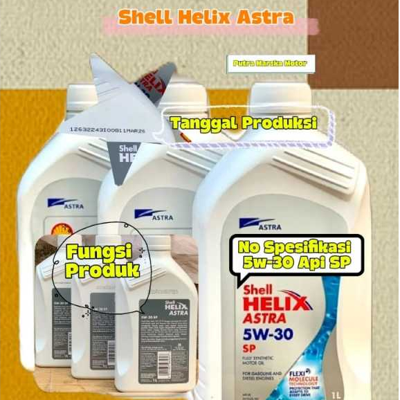 Jual Shell Helix Astra SAE 5W-30 Fully Synthetic Gasolin & Diesel ...