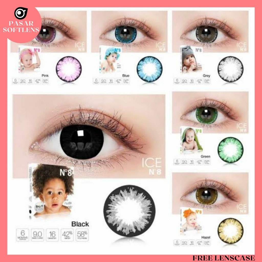 Jual SOFTLENS ICE N8 COLOR NORMAL & MINUS -0.50 sd -6.00 FREE LENSCAS ...