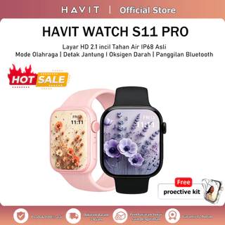 [COD] 100% Asli HAVIT Smartwatch S11 Pro Max  2.1inc AMOLED Display  Waterproof Bluetooth Call Smartwatch wanita pria wireless charging Dan Ganti Wallpapper Jam Tangan Smartwatch Jam Tangan Wanita