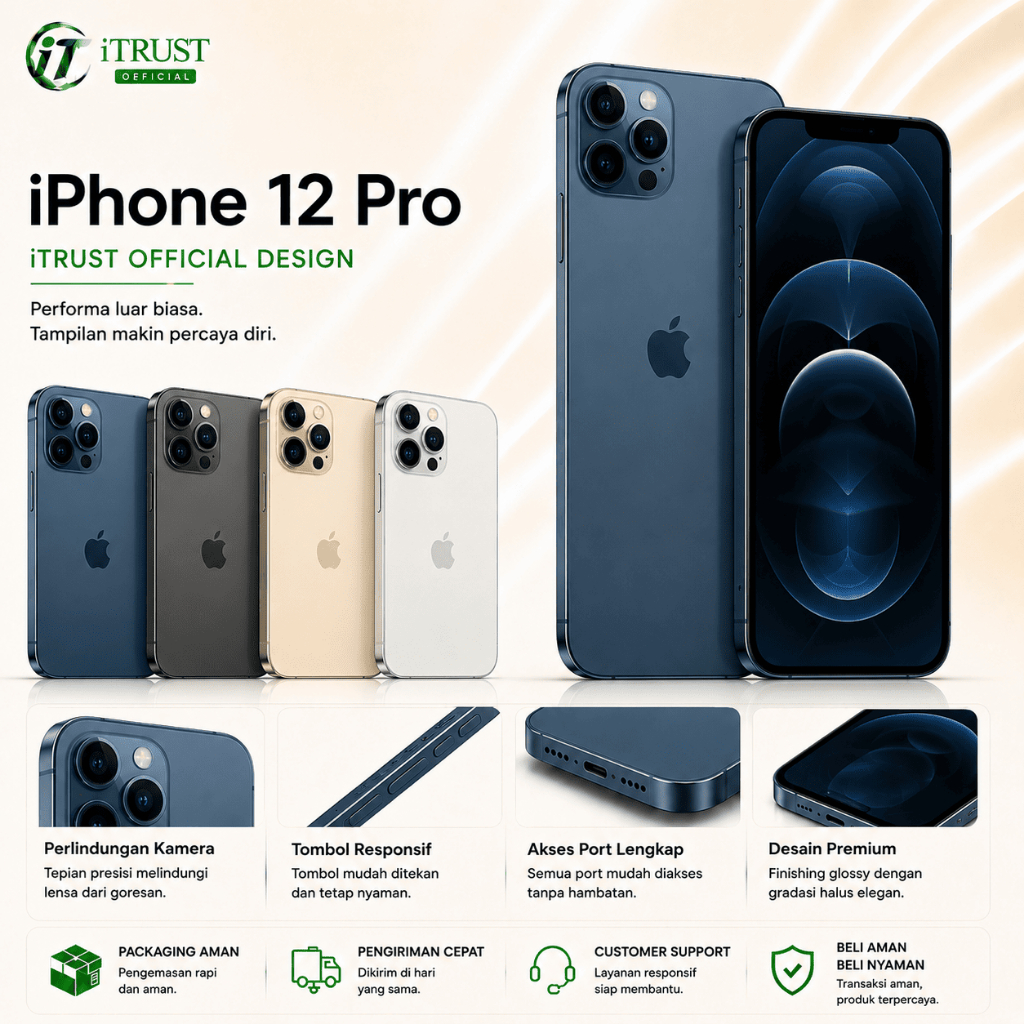 Jual IP 12 PRO 128GB 256GB SECOND FULLSET ORIGINAL MULUS NORMAL NO ...