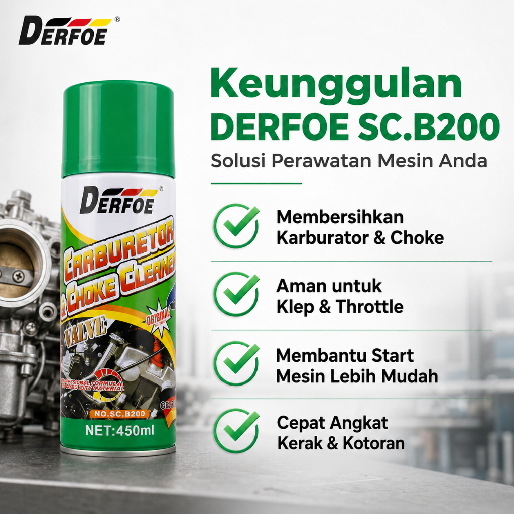 Jual DERFOE Carburetor & Choke Cleaner 450ml - Pembersih Karburator ...