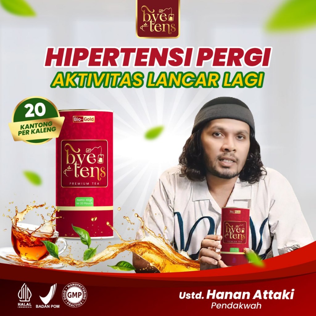 BYE TENS - Tea Obat Hipertensi Isi 20 Premium Teh Untuk Kolesterol Jantung Tekanan Darah Tinggi