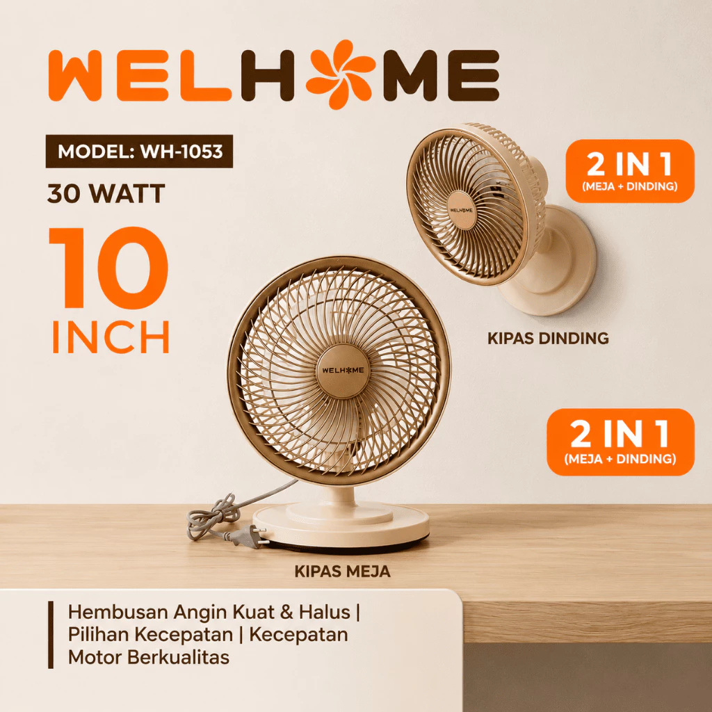 Kipas Angin Meja WELHOME WH-1053