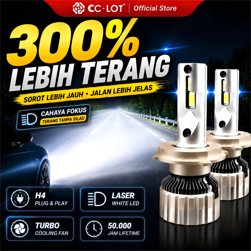 CCLOT Lampu LED Mobil H4 75W 5500LM SUPER TERANG Plug & Play Anti Air IP68 - COCOK untuk Avanza, Agya, Calya, Xenia, Brio, Sigra - foto 1