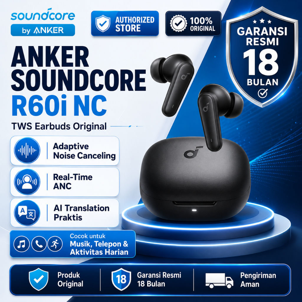 Jual TWS Earbuds Anker Soundcore R60i NC Headset Bluetooth Adaptive ...