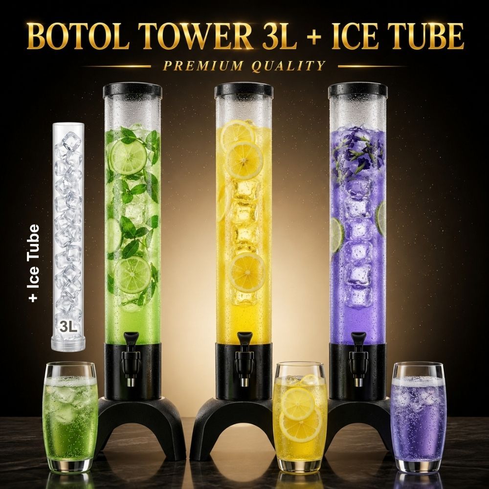 Jual BERGARANSI - 3L Botol Tower Ice Cube Beer Tower Dispenser With LED ...