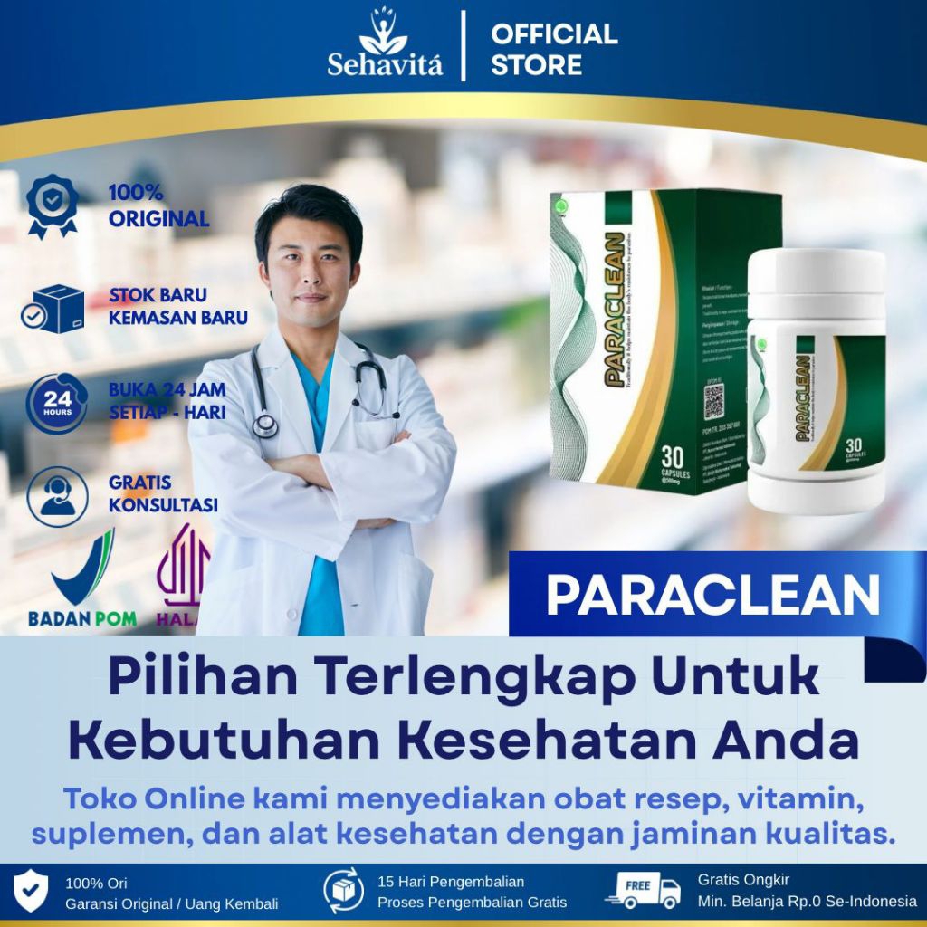 PARACLEAN Original Obat Herbal Ampuh Membasmi Cacing Parasit Dalam Tubuh BPOM