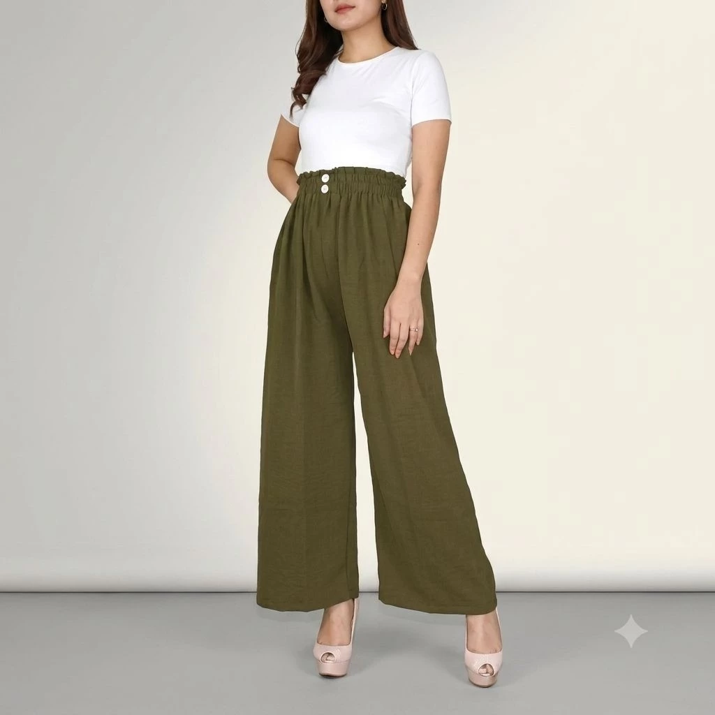 KULOT KANCING CRINKLE AIRLOW HIGHWAIST KANCING