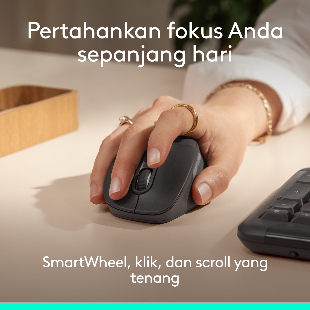 Logitech Signature Comfort Plus M850 L Wireless Mouse, Mouse Bluetooth dengan Bantalan Telapak Tangan, Klik Senyap, Baterai 24 Bulan, Tombol yang Dapa (6)