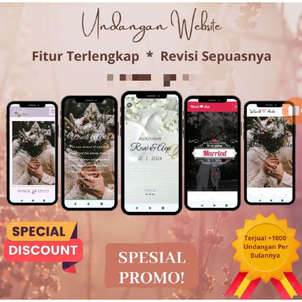 Undangan Pernikahan Digital Web Website Tema Delight terbaru