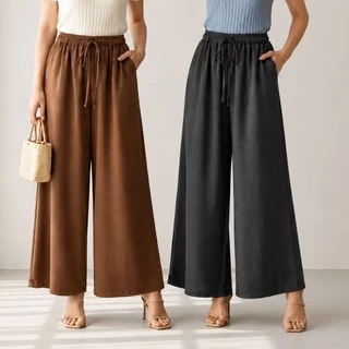 Celana Kulot Wanita Crinkle Premium Bahan Adem Kulot Wanita Crinkle Highwaist