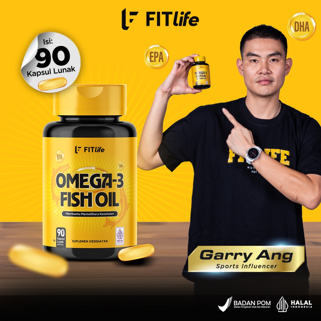 Jual FITlife Omega-3 Fish Oil 90 Kapsul Lunak - Suplemen Jantung, Otak ...