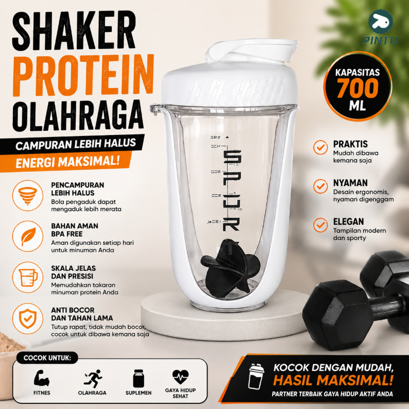 Jual Botol Shaker Sport Anti Bocor, Botol Campur Protein untuk Gym dan ...