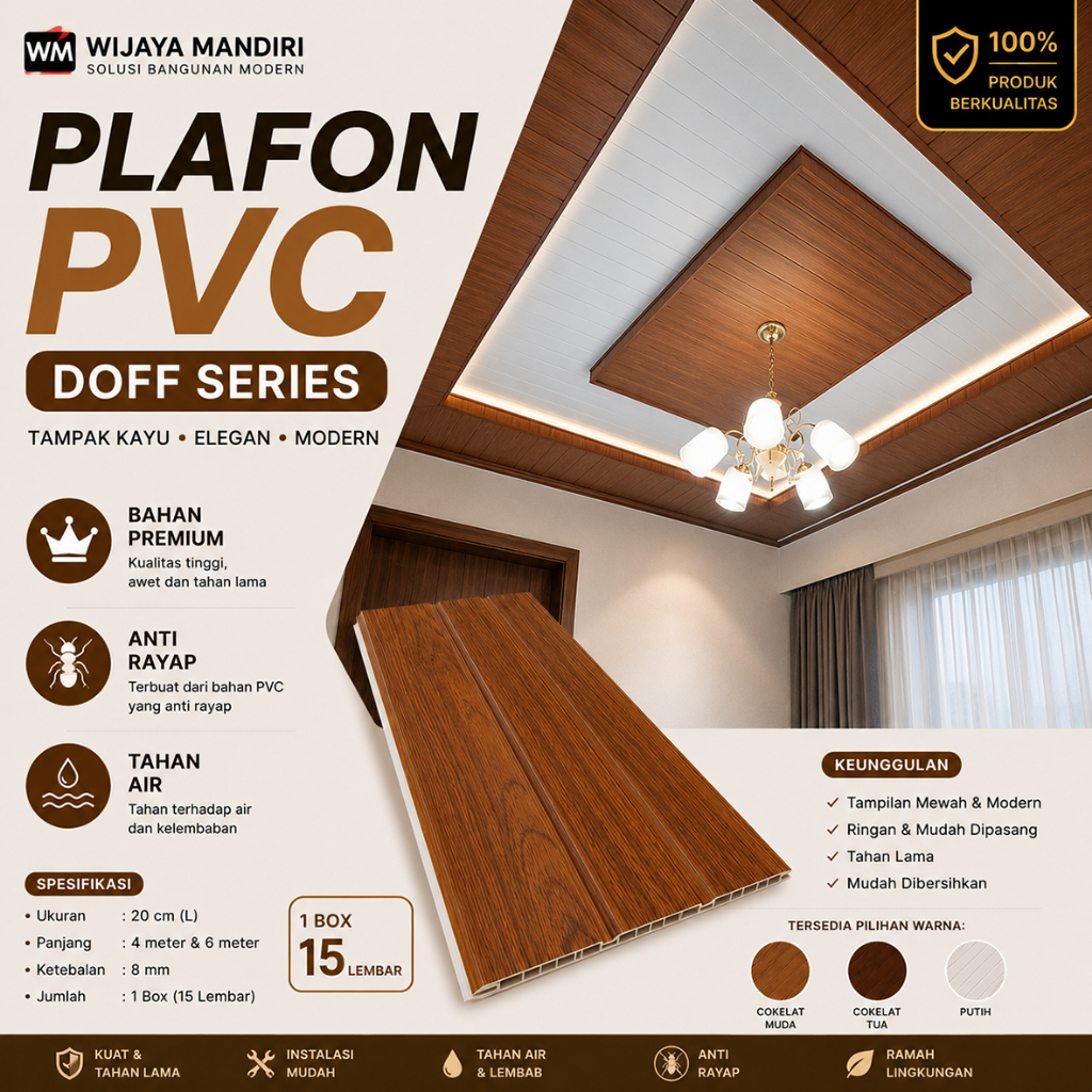 Jual Plafon PVC Motif Kayu Terlengkap & Harga Terbaru Agustus 2026 ...