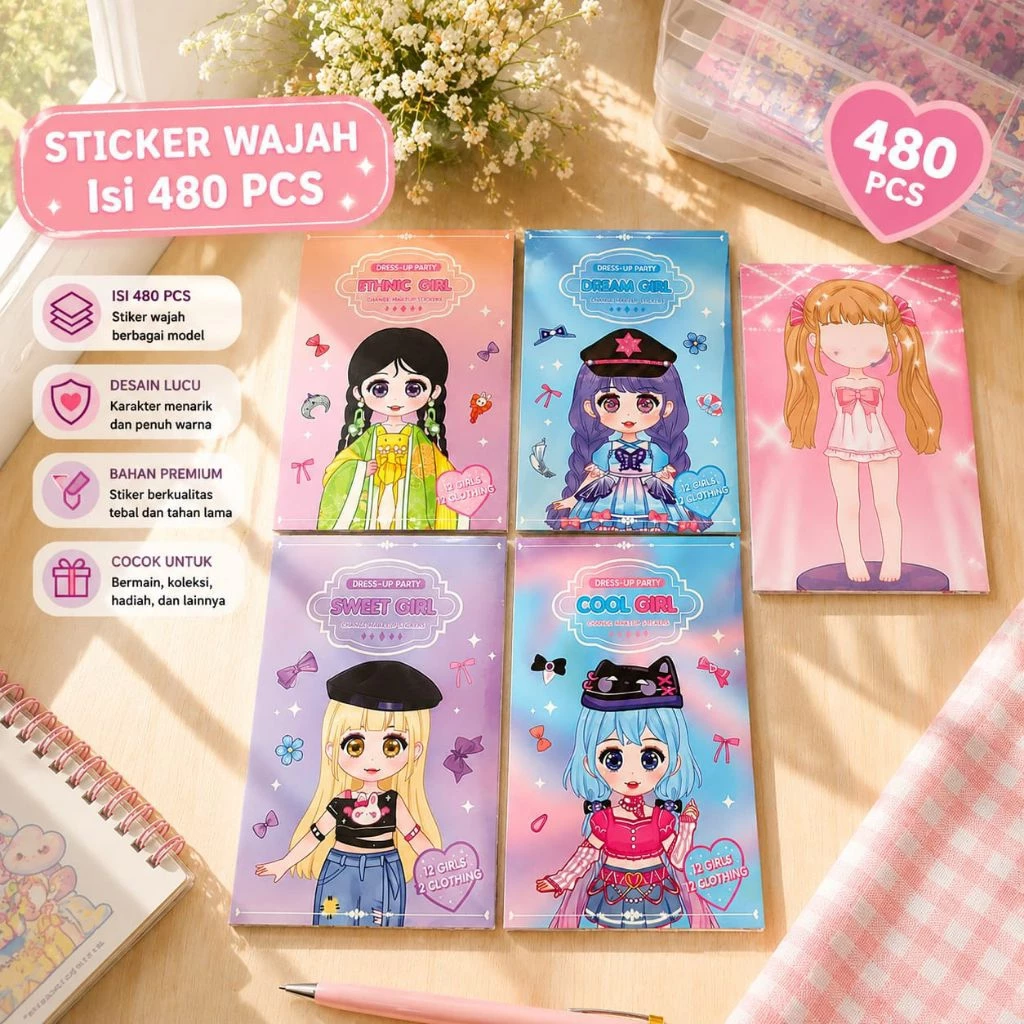 Buku Stiker Wajah Jumbo 18 Halaman Viral Lucu