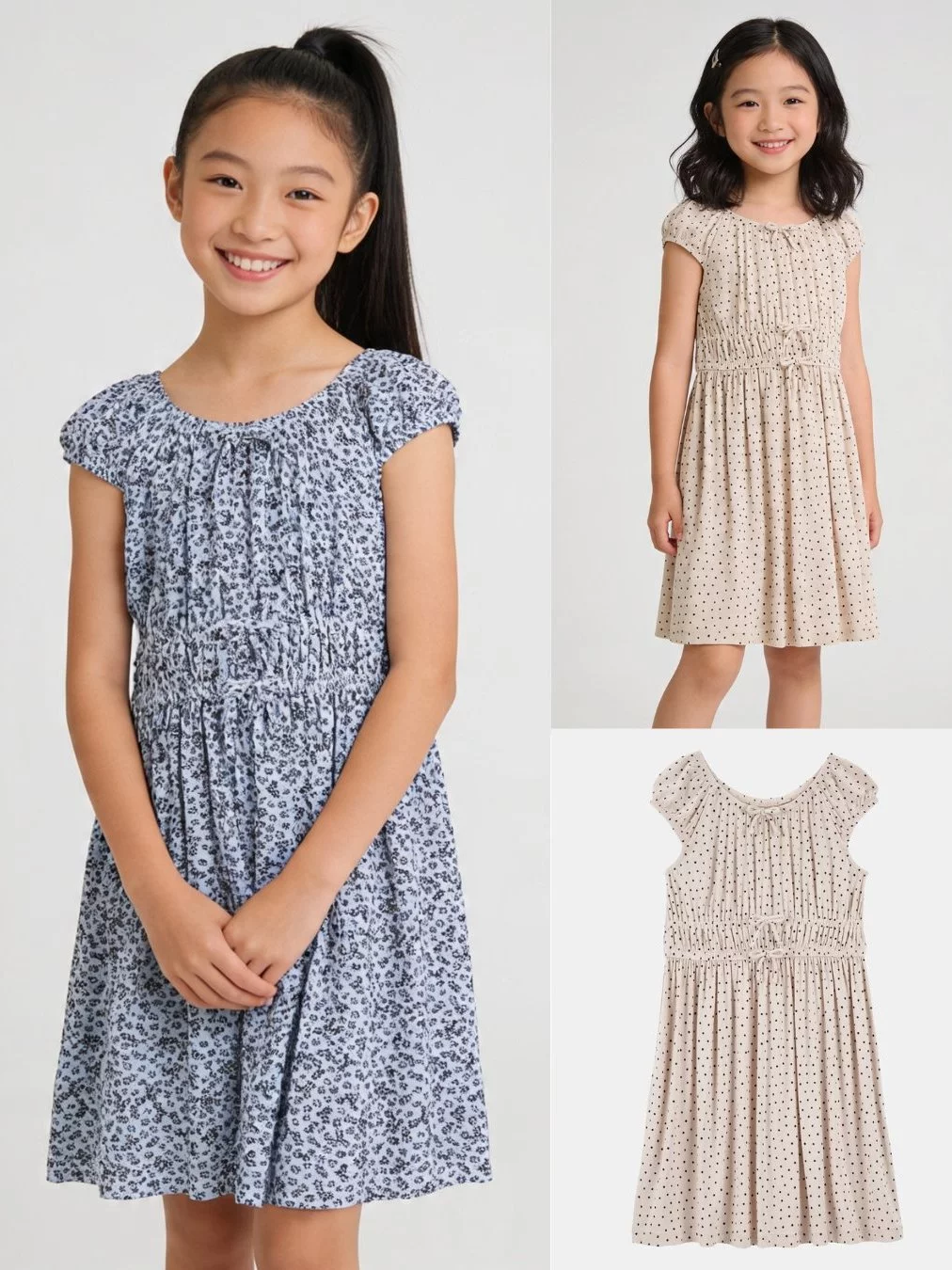 Dress Anak Perempuan Bahan Adem CTR Kid Floral-Print Short-Sleeve Dress - 2602