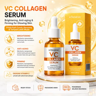 BPOM KORMESIC Vitamin C Collagen Brightening Serum Pemutih Wajah Glowing Anti Aging Whitening Kusam