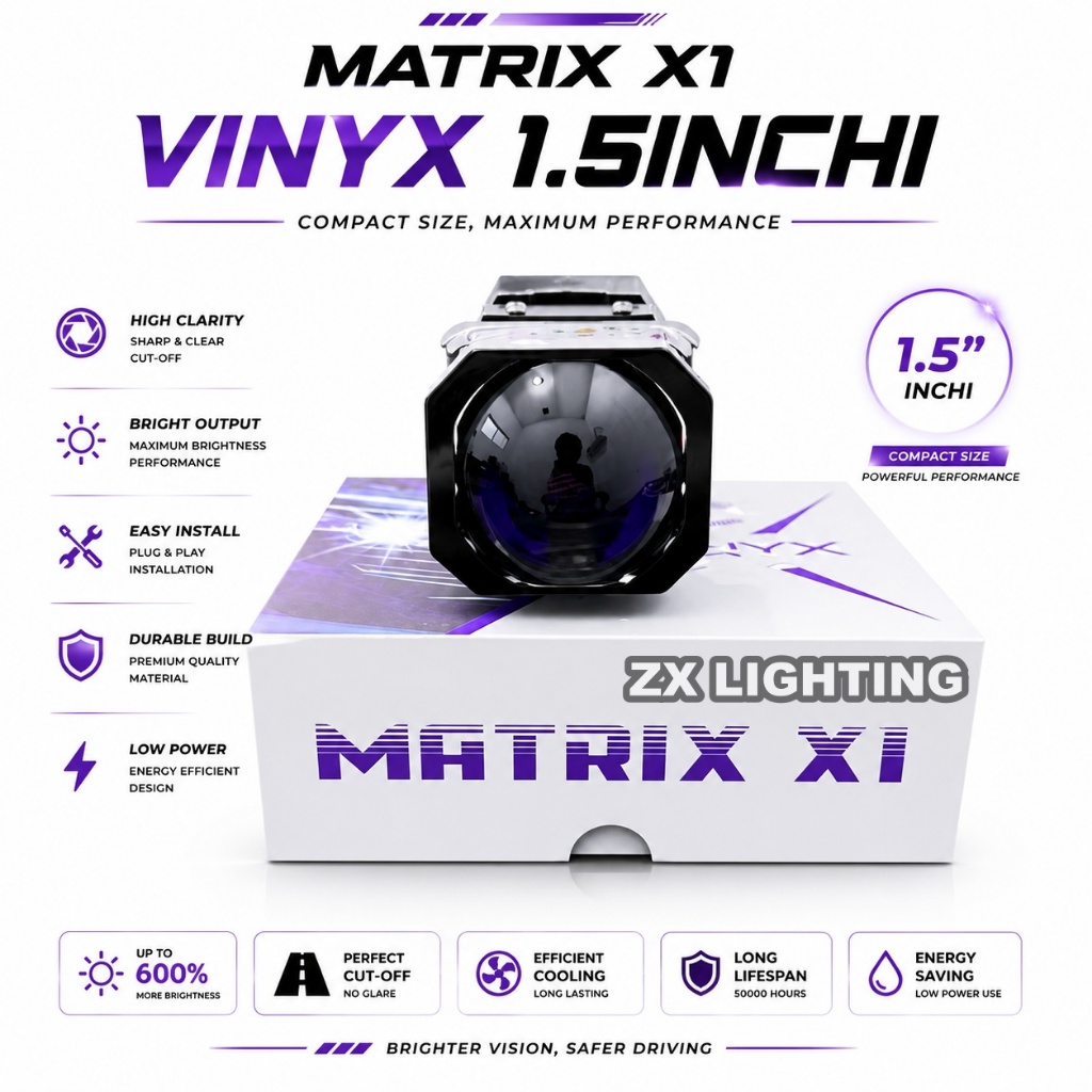 Jual Biled Matrix X1 Vinyx 1,5 Inch Purple Premium lens Limited ...