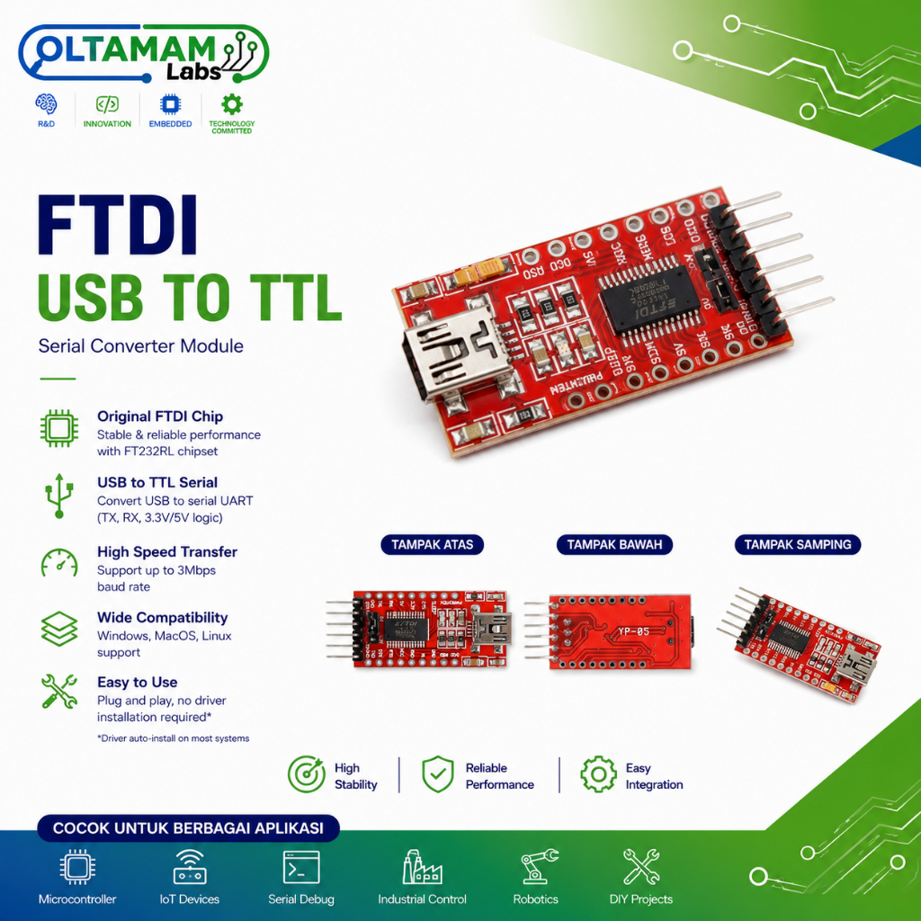 Jual FTDI YP-05 FT232RL USB to TTL UART Serial Converter 3.3V 5V ...