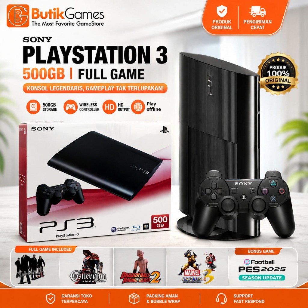 Jual Sony PS3 Superslim Super Slim 500GB 500 GB CFW HFW HEN Full Game ...