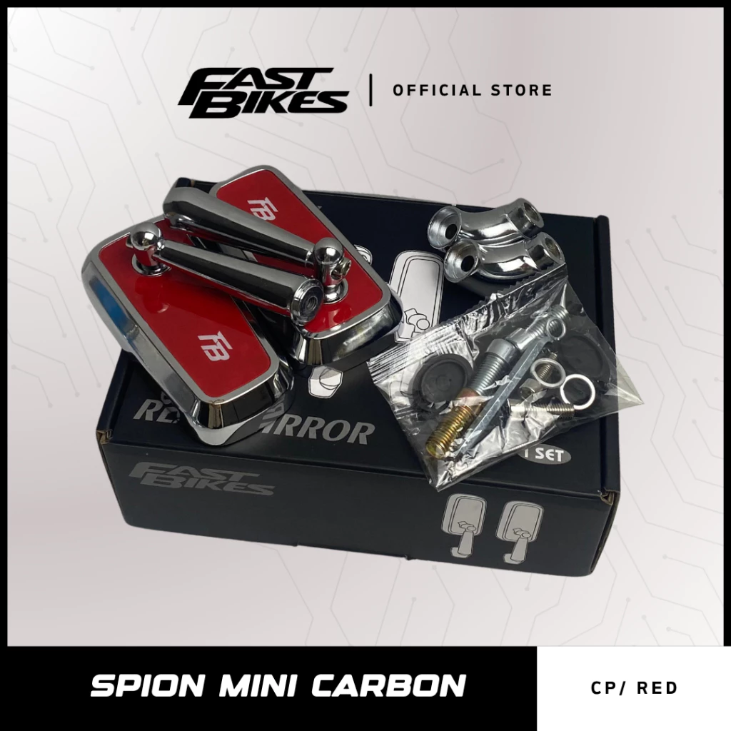 Fastbikes - Spion Carbon Universal Hitam Chrome Mini Nmax Aerox Beat 3229B-70
