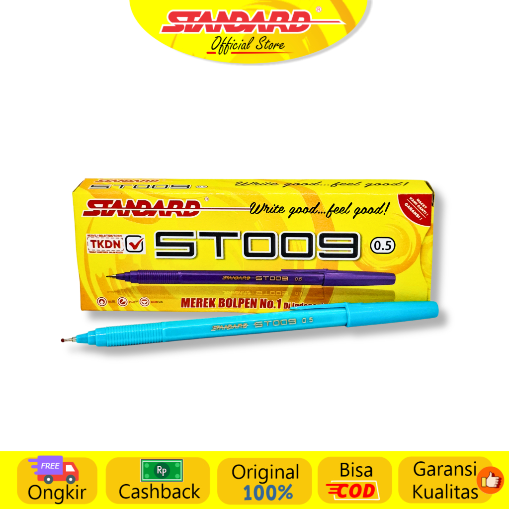Standard - Pulpen ST009 Ceramic Ball 0.38 / 0.5  ( Alat Tulis / Pen / Ballpoint / Pena ) (3)