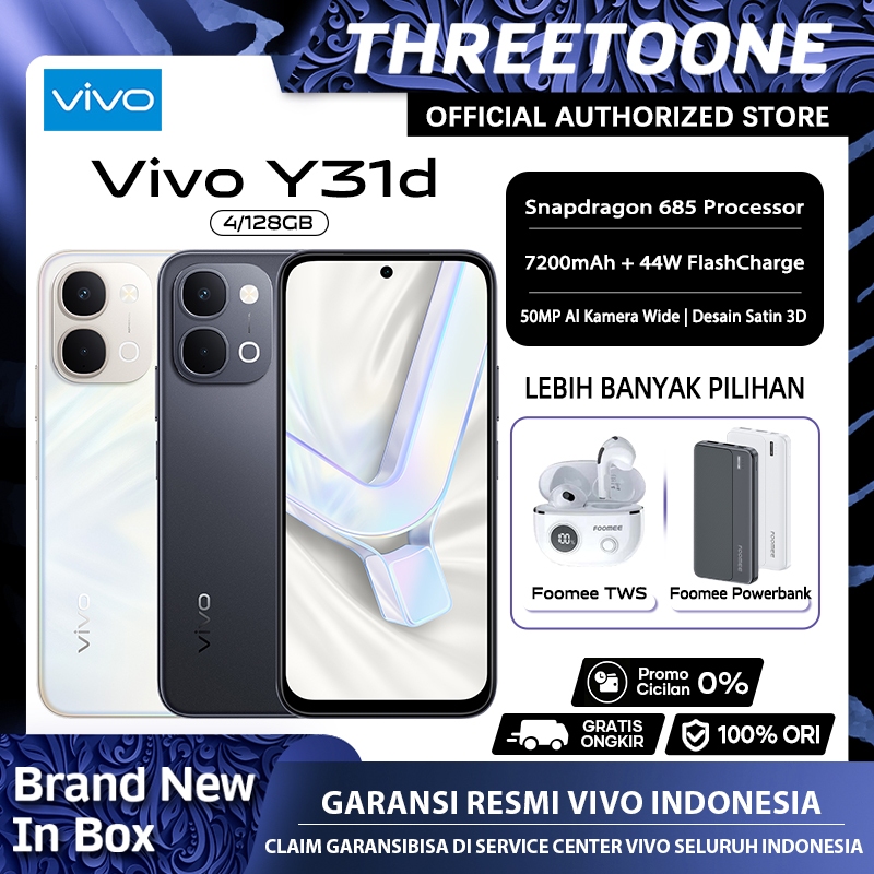 Vivo Y31d 50MP Al Kamera Wide, Tahan Air & Banting Ekstrem, 7200mAh Baterai, IP68&IP69 Garansi Resmi