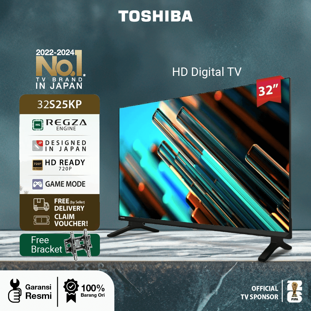 [FREE PAKING KAYU] Toshiba TV 32" HD Digital TV - Dolby Audio Regza Game Mode HDMI USB - 32S25KP
