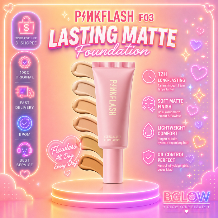Jual PINKFLASH F03 LASTING MATTE FOUNDATION OhMySelf Weightless Long ...