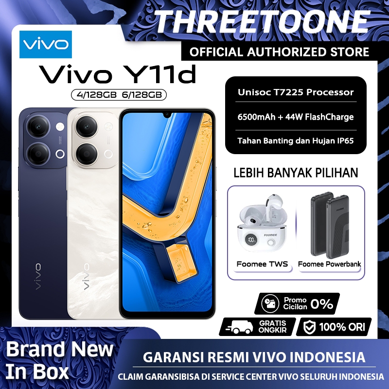 Vivo Y05/Y11d 4/64GB 4/128GB 6/128GB — Garansi Resmi Hp Vivo Terbaru 2026 Bisa COD
