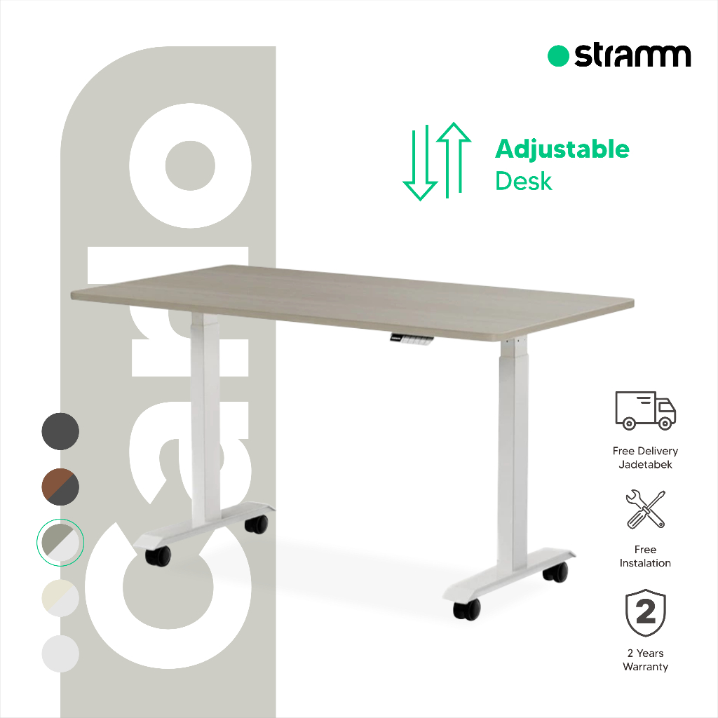 Jual Meja Kerja Adjustable Standing Desk Stramm Carlo SF + Castor ...