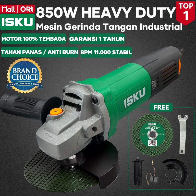 ISKU Mesin Gerinda Tangan 850W 600W 500W Angle Grinder Multifunction/Hand Grinding Machine Angle Grinder 850W
