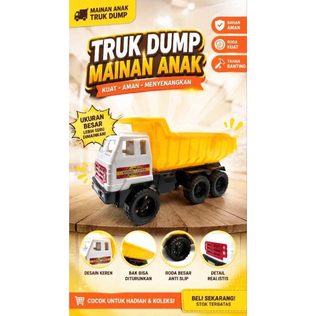 Jual Truk Oleng Dump Truck TTD 31cm Mainan Anak Keren | Shopee Indonesia