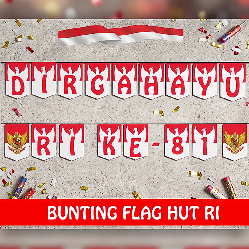 BANNER DIRGAHAYU REPUBLIK INDONESIA HUT RI KE 81 DEKORASI  HIASAN BUNTING FLAG 17 AGUSTUS
