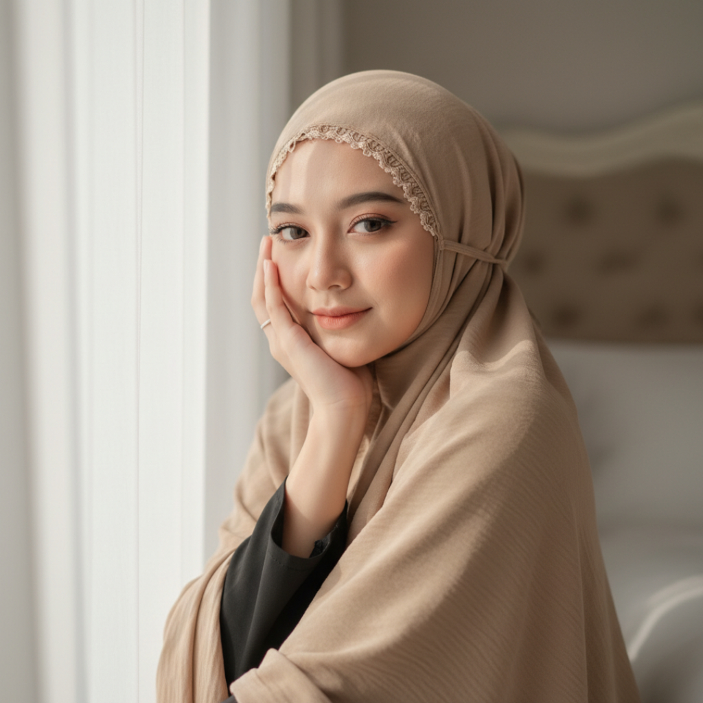 JILBAB BERGO MARYAM CRINGKLE RENDA KERUT