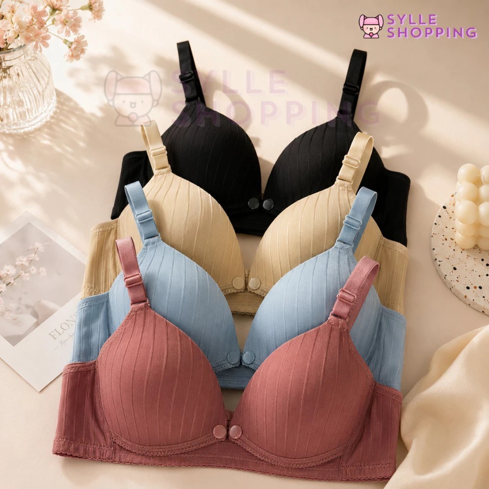 PRODUK BEST !! Nursing Bra Menyusui Busa Sedang Kancing Depan Bahan Katun Halus Busa Sedang