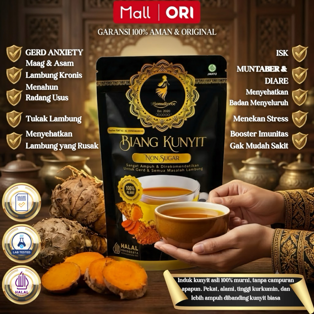 NON GULA Biang Kunyit (100gram) Paling Ampuh Untuk GERD Anxiety /Asam Lambung & Maag KRONIS
